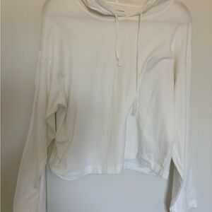 Eileen Fisher Cream white Hoodie hooded Sweatshirt